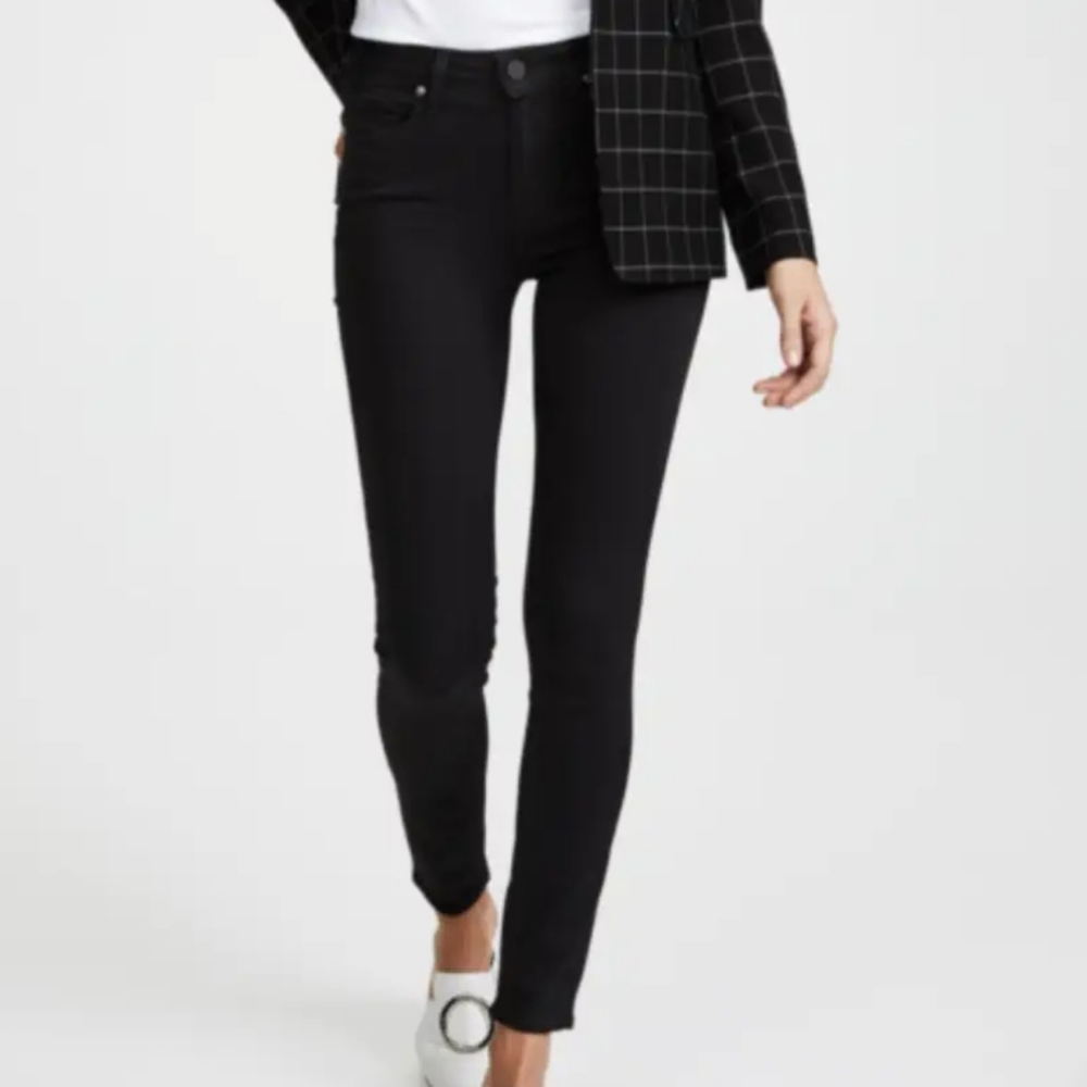 PAIGE ANTHROPOLOGIE Hoxton Ankle Skinny Black Jeans Size 24 - Picture 2 of 9